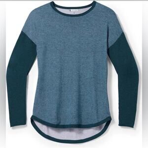 Smartwool Shadow Pine Colorblock Lightweight Knit Sweater Blue Size Small